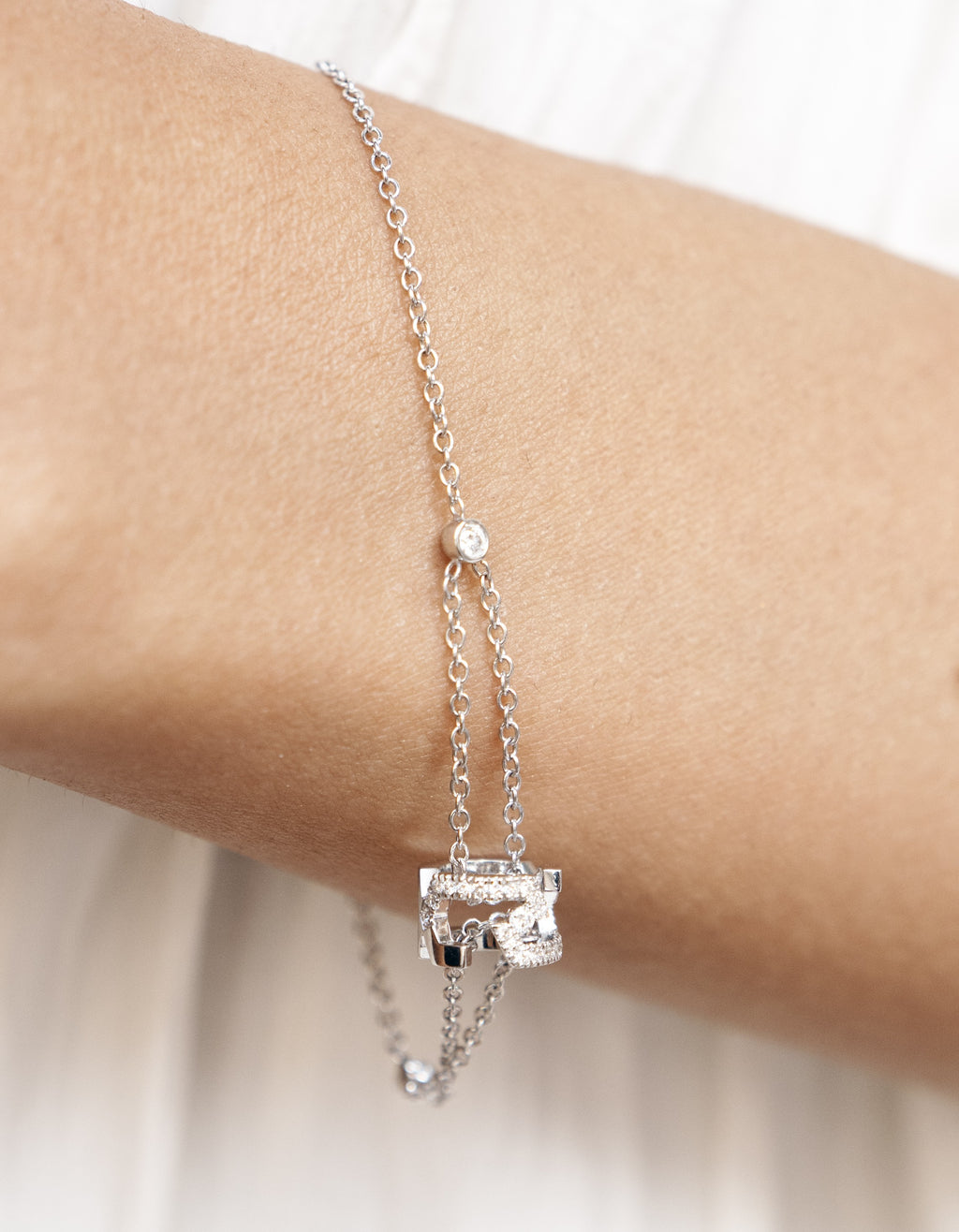 ROOTS DUET BRACELET - HALF PAVÉ